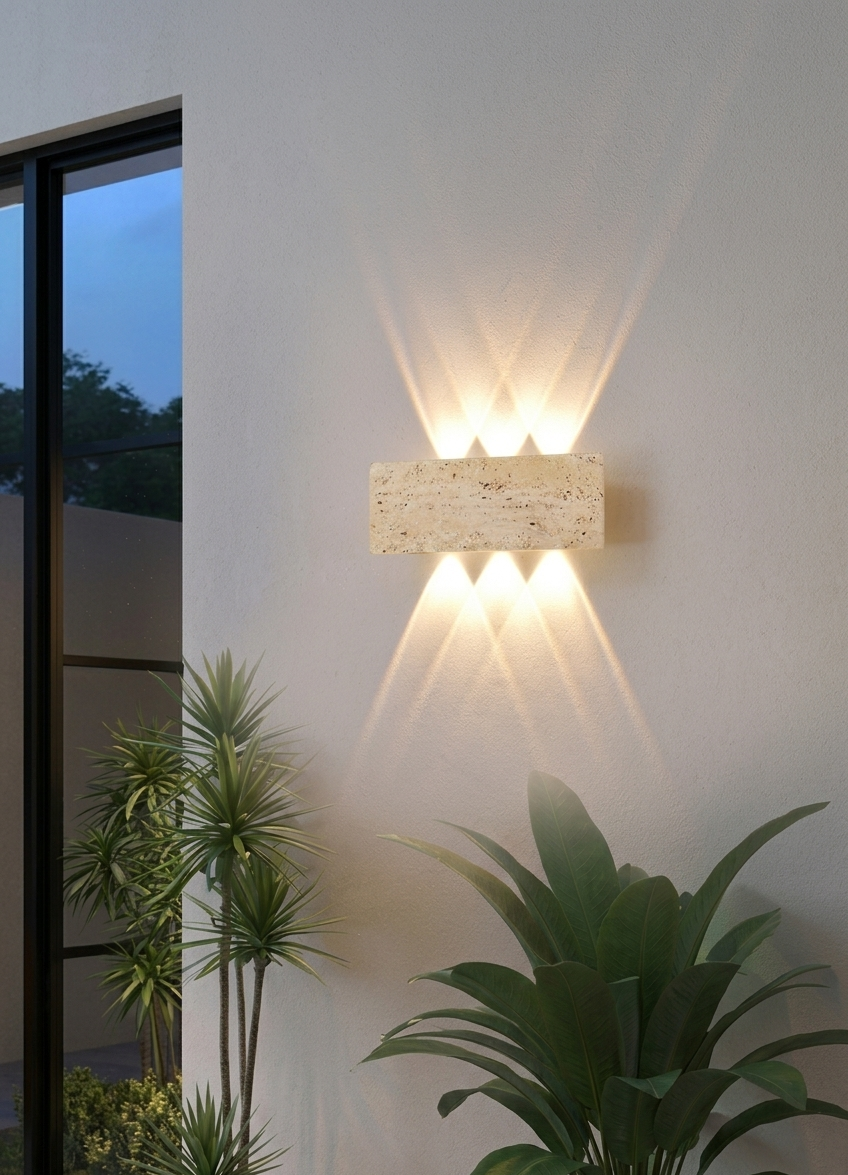 Applique Murale en Travertin Design à LED