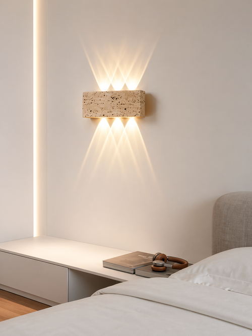 Applique Murale en Travertin Design à LED
