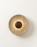 Applique Murale Moderne en Bois et Travertin