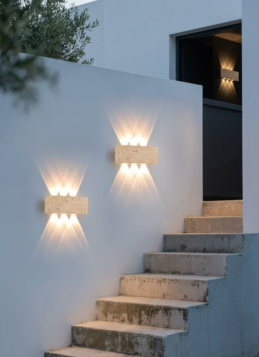 Applique Murale en Travertin Design à LED