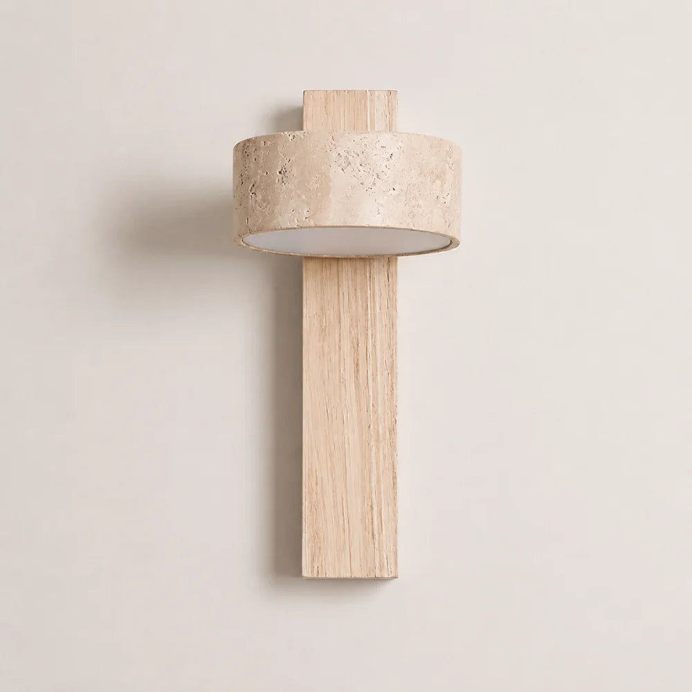 Applique murale design en bois & travertin