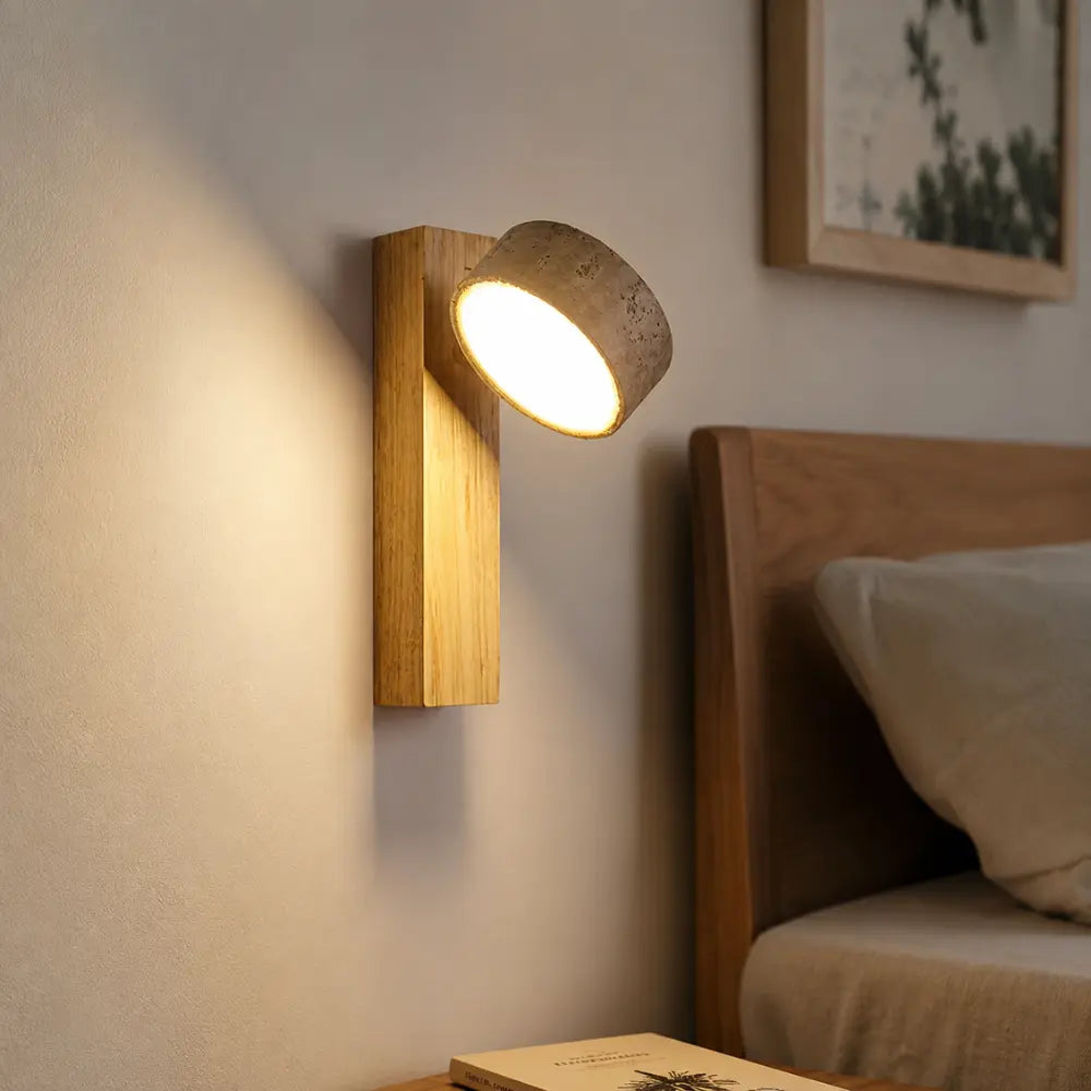 Applique murale design en bois & travertin