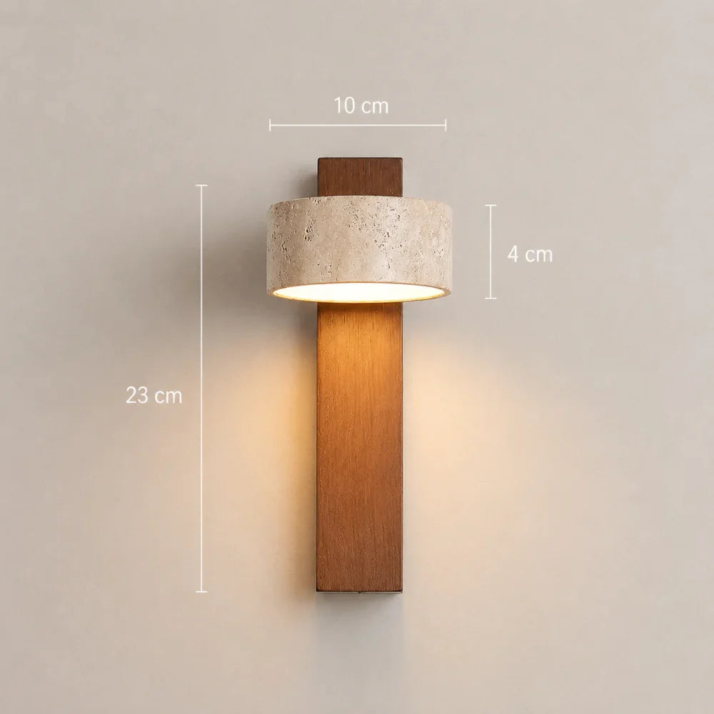 Applique murale design en bois & travertin