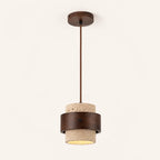 Suspension en travertin & Bois noyer moderne 20 cm