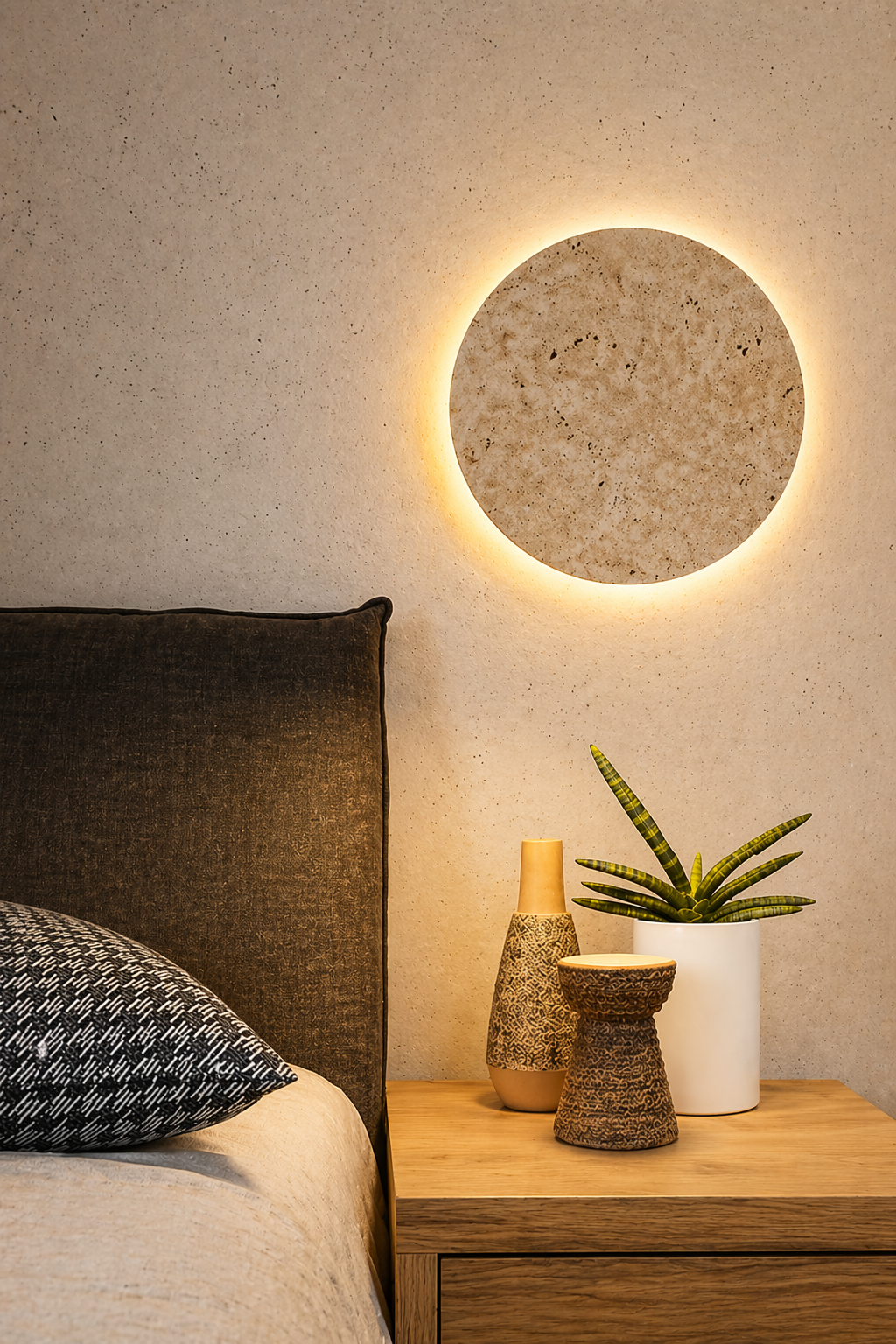 Applique Murale Moderne en Travertin Jaune