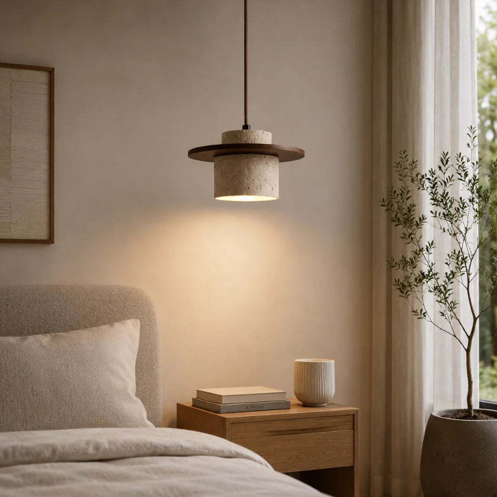 Suspension scandinave en travertin 20 cm