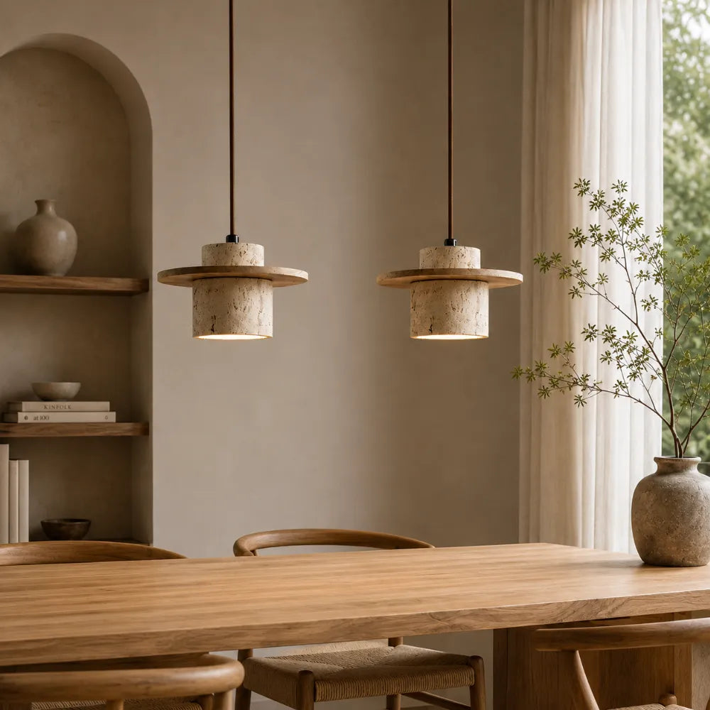 Suspension scandinave en travertin 20 cm