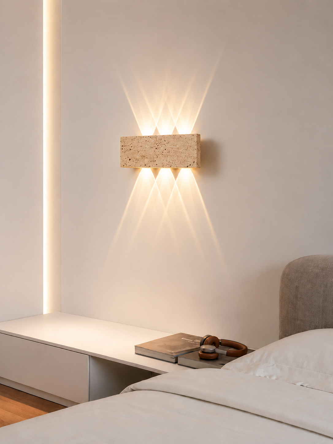 Applique Murale en Travertin Design à LED