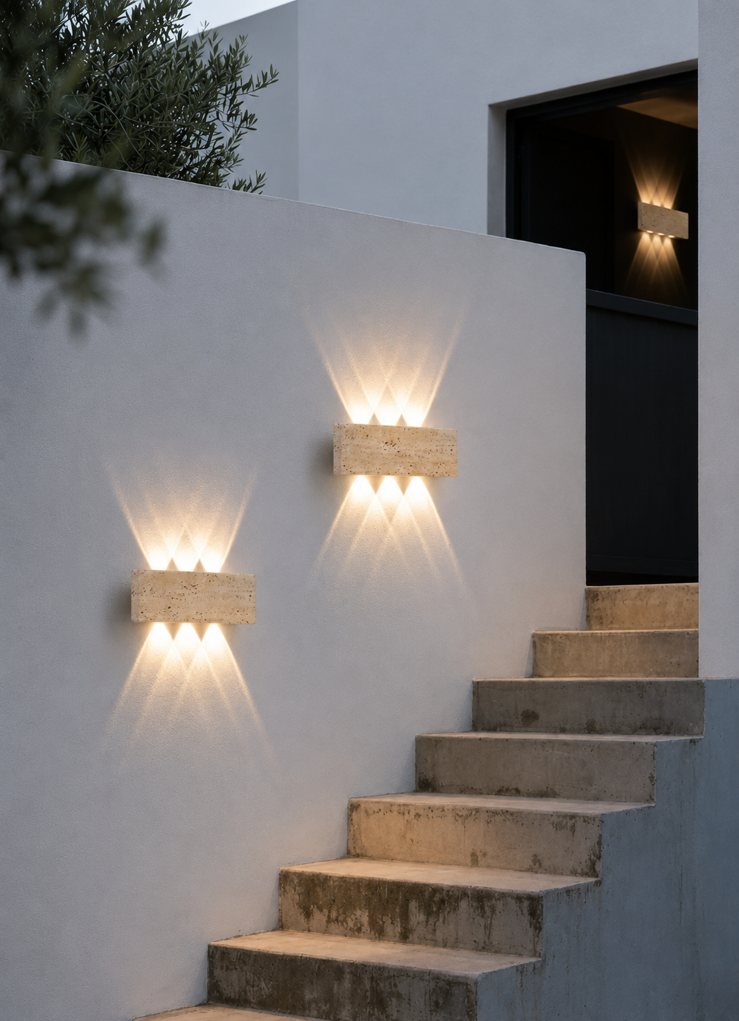 Applique Murale en Travertin Design à LED