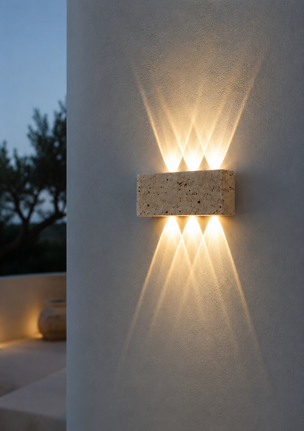Applique Murale en Travertin Design à LED
